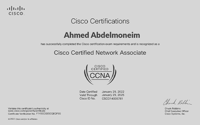 Ahmed Certifications