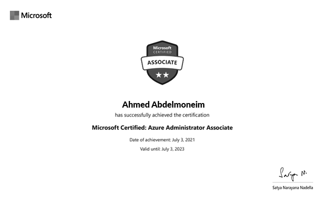 Ahmed Certifications